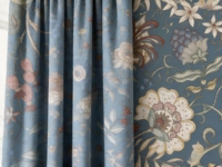 Rideaux en tulle personnalisés haut de gamme à imprimé floral pastoral en polyester/coton, translucides, occultants, à ouverture gauche/droite, fixation au plafond pour