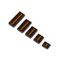 Interrupteur à bascule encastré HDJ-10-TR 1,27 mm à contact doré SMD J Lead 10 positions SPST 25 mA/24 VDC