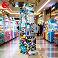 Mini machine à griffes à monnayeur pour cadeaux, jouets en capsule, porte-clés, peluches, avec autocollant personnalisé, paiement par QR code bilingue, pour salles d'arcade