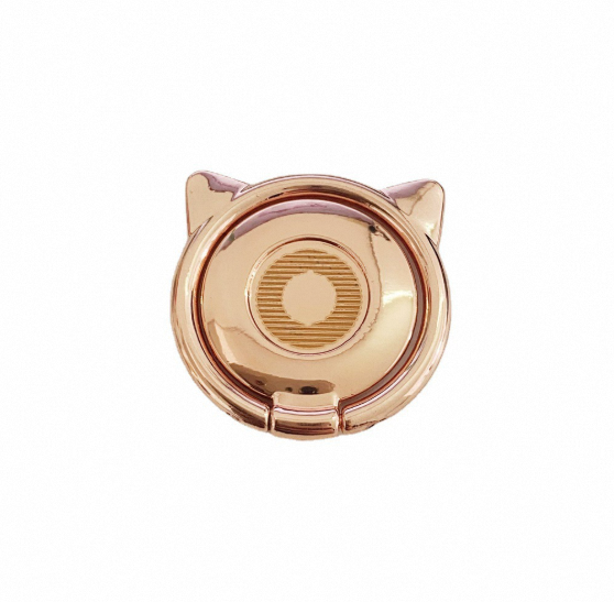 Custom Personality Cat Ear Shape Alloy Mobile Phone Grip 360 Degree Flexible Desk Use Finger Ring Holder