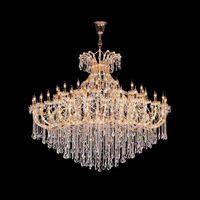 Lustre Pendentif de Luxe en Cristal Doré Style Marie-Thérèse pour Hôtel, Salon et Mariage
