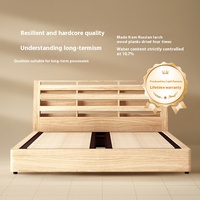 Lit moderne et confortable avec cadre en bois et revêtement en velours pour grande chambre principale de mariage, lit double personnalisé