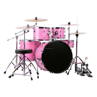 Drum Set Kit With 3 Cymbal with Cymbal Stand and Drum Stool Floor Tom Snare Kick Drum