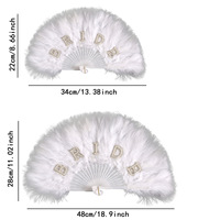 Éventail pliant en plumes blanches pour mariée, idéal pour les fêtes, mariages et décorations nuptiales