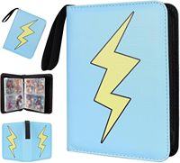Classeur de cartes à collectionner 4 pochettes (400 emplacements recto-verso) 50 protège-cartes amovibles Fermeture éclair en PU premium pour cartes TCG