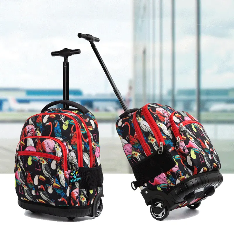 Professional Kids School Rolling Backpack Fashion Children School Wheeled Trolley Bags