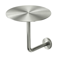 Table ronde murale industrielle de luxe en acier inoxydable pour salons de thé, cafés, jardins, bars extérieurs, restaurants et tables d'appoint