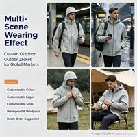 Veste coupe-vent épaisse pour homme, coupe oversize à épaules tombantes, broderie personnalisée, style quotidien, veste réactive à l'eau