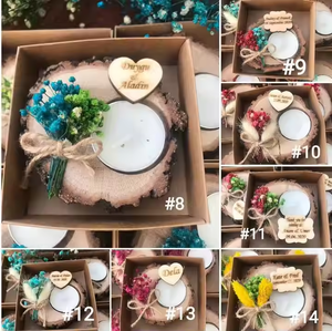 Pays mariage mariée cadeau <span class=keywords><strong>chandelier</strong></span> gravé nom Date bougies parfumées fleur <span class=keywords><strong>chandelier</strong></span> - Product Image 2