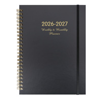 Carnet bilingue A5 personnalisé à spirale avec élastique, journal et agenda à reliure spirale, personnalisable