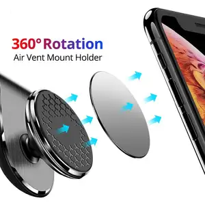 New Design Products Top Rotate 360 Strong Magnetic Phone Holder For Car Holder Magnetic Clip Telephone Holder Air Vent L Shape