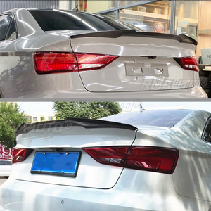 Alerón trasero tipo labio para maletero de coche, con acabado negro brillante/efecto fibra de carbono, para Audi A3 S3 8V Sedán 2014 2015 2016 2017, accesorio de estilo para coche. - Product Image 3