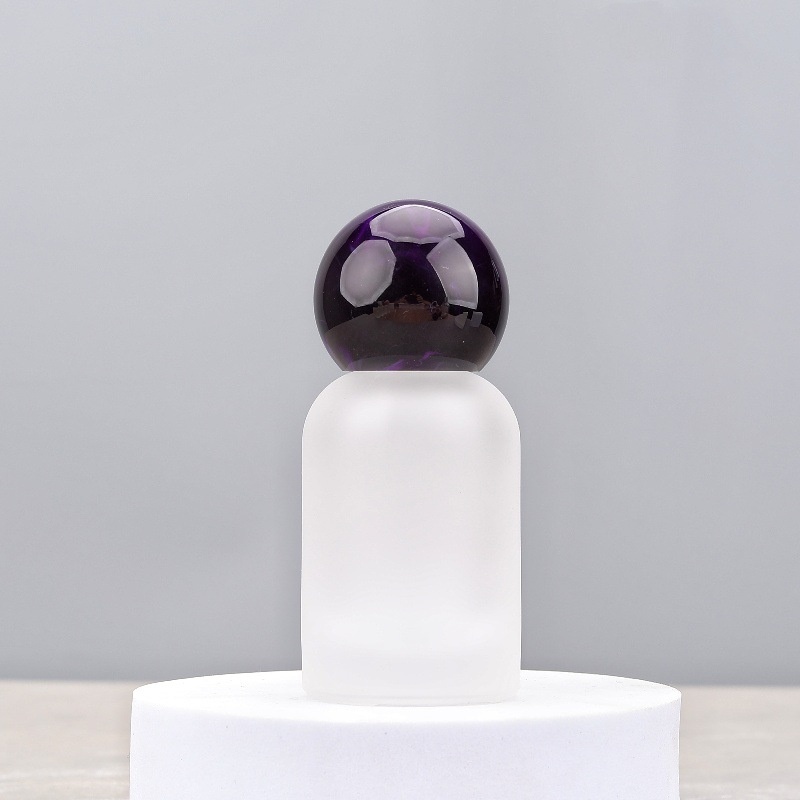 frosted bottle+purple marble cover