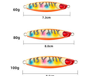 เหยื่อตกปลาไบโอนิกตะกั่วเหล็ก,40/60/80/100/120G เหยื่อติดลูกปัดเรืองแสงในตัวสำหรับอ่างล้างจาน - Product Image 2