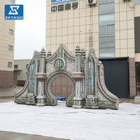 Arche gonflable personnalisée en forme de pierre pour la décoration de scène extérieure ou la publicité d'événements sur le thème de l'océan