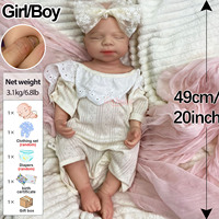 Poupée Reborn en Silicone de 20 Pouces, Fille, avec Veines Réalistes, Poids de Nouveau-né, pour Collectionneurs de Reborn