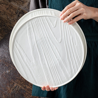 Assiette en porcelaine écologique blanche de forme irrégulière, personnalisable, motif arbre, pour présentation de pâtisseries, restaurants, style américain TCANXIN