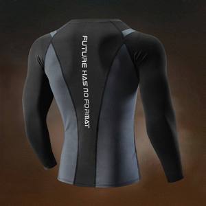 Custom Made Seamless Sporty Knitted Cotton/Bamboo Fiber T-shirt Sports <b>Top</b> Unisex <b>Tight</b>-<b>fitting</b> Training Wear Autumn Winter - Product Image 1