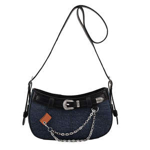 Bolso de Hombro para Mujer, Estilo Moderno y Atrevido, con Cadena Decorativa de PU - Product Image 5