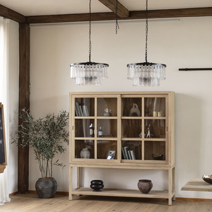 Innova nhà midcentury hiện đại rắn bên tủ Tự Nhiên Mộc Mạc Dài sideboard cửa kính thanh lịch nhập nội thất cho cuộc sống - Product Image 1