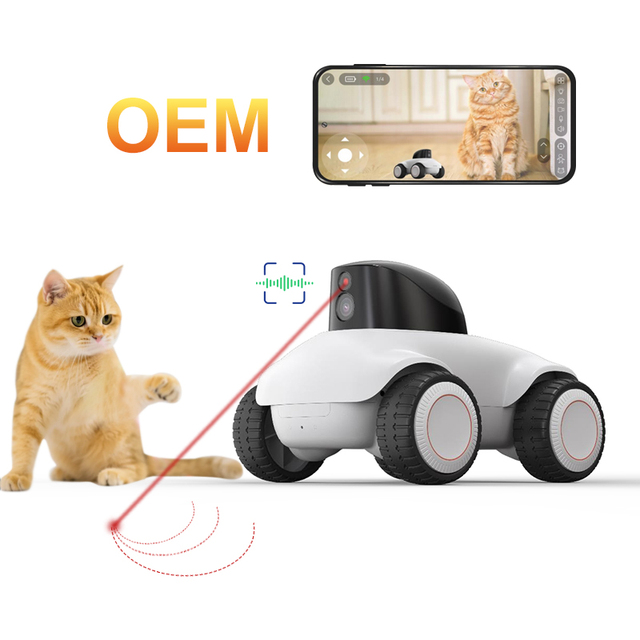 Smart Pet Camera Movable Companion Robot with Laser Cat Treat Camera 1080P HD WiFi Dog Camera with App Night Vision 2-Way Audio