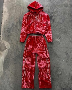 OEM Custom Streetwear Dtg Printing Heavyweight <strong>Cotton</strong> Graphic Hoodie and Sweatpants Set Tracksuit Sweat Suit <strong>for</strong> <strong>Men</strong> - Product Image 5