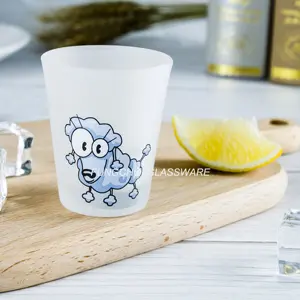 1.5oz 45ml wholesale sublimation design frosted one-bite taken tequlia souvenir gift glass shots