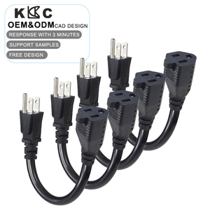 Cable de Extensión con Enchufe Estadounidense NEMA 5-15P a 5-15R, Cable de Alimentación de 3 Puntas Macho a Hembra para Dispositivos Eléctricos Domésticos - Product Image 1
