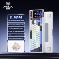 Clavier de jeu sans fil AULA L99 à trois modes avec écran tactile de 3,98 pouces et fixation Gasket