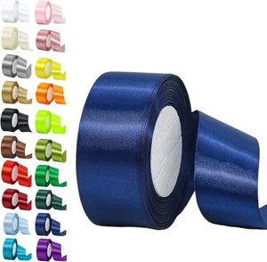 Rubans en satin double face 100% polyester, imprimés avec du feuille d'or et des paillettes, logo de marque personnalisé OEM d'usine - Product Image 1