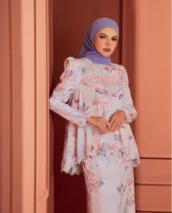Latest Design Custom Muslim Clothing Wholesale Fashion Muslim Dress/desgin Beading Baju Kurung