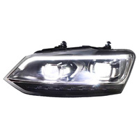 Pour Volkswagen VW Polo 2011-2018 : Ensemble de phares LED avec lentille de projecteur laser, feux de jour DRL et clignotants – Remplacement et amélioration de la lampe avant