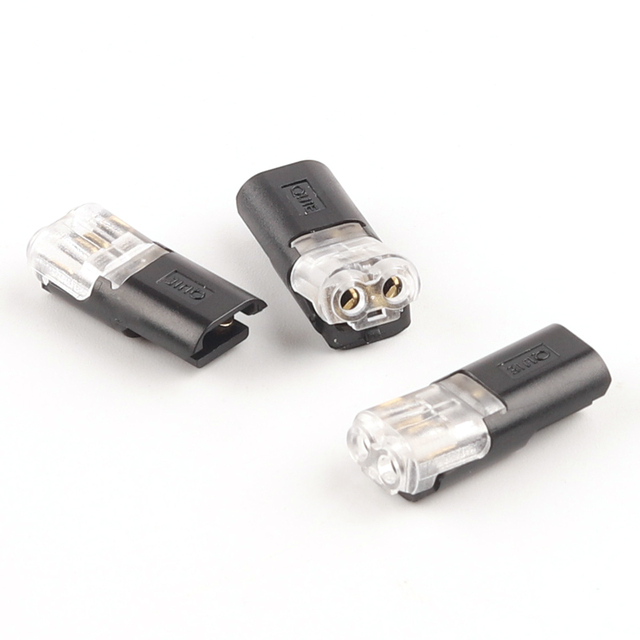 2pin Pluggable Spring Wire Connectors for 18-24 AWG Wire Quick Splice Cable Crimp Low Voltage Insulation Piercing Terminal Block