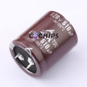 ตัวเก็บประจุอิเล็กโทรไลต์อะลูมิเนียมแบบ Snap-in รุ่น TDC420V510M30*35V ชนิด Through hole (THT) ขนาด D30xL35 มม. 510uF 20% 420V 10 มม. - Product Image 1