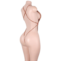 En gros Vêtements de danse exotique : Combinaisons à lacets à paillettes dorées et string, pour danseuses de strip-tease et costumes de club