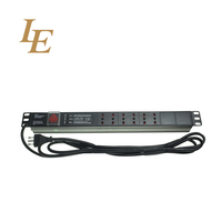 Barre de distribution d'alimentation en alliage d'aluminium de 19'' avec 6 prises OEM, 12 voies, Allemagne