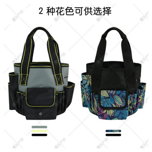 Oxford Cloth <b>Tool</b> Duffle Bag Multi Compartment Portable Cylindrical Repair <b>Storage</b> Bag Black And Gray - Product Image 5