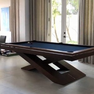 Mesa de <span class=keywords><strong>Billar</strong></span> de Madera Sólida con Acabado en Nogal de 7, 8 y <span class=keywords><strong>9</strong></span> Pies, Mesa de <span class=keywords><strong>Billar</strong></span> Familiar, Mesa de <span class=keywords><strong>Billar</strong></span> Moderna y Sencilla con Tacos y Bolas de <span class=keywords><strong>Billar</strong></span> - Product Image 2