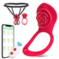 Wiederaufladbarer Wasserdichter Ferngesteuerter Vibrator für Frauen APP 10 Geschwindigkeiten Rosenform USB Magnetisches Aufladen Bluetooth 32ft Reichweite