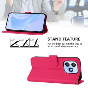 Étui portefeuille à rabat en cuir PU avec cordon, fentes pour cartes, protection antichoc pour Honor X8D 4G/ Honor 600/600 <span class=keywords><strong>Lite</strong></span> - Product Image 2