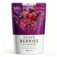 SYC BIO Poudre de baies énergisantes pour adultes, mélange quotidien de graines de baies, pur à base de plantes, compatible smoothie, 150g, 30 portions, vente en gros