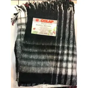 Couverture Colap Tilma Nevada 1,40mx2m en laine acrylique à carreaux pour lit, toutes saisons - Product Image 6