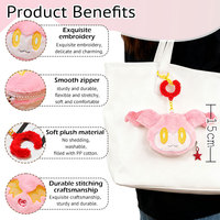 Porte-clés en peluche fantaisie, porte-monnaie, accessoire mignon en forme d'animal, porte-monnaie à fermeture éclair, conception personnalisée, vente en gros d'usine OEM ODM