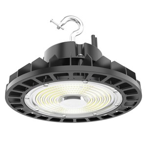 Luminaria industrial de techo alto marca NGT, iluminación comercial regulable de 0-10v, luces LED UFO de 150w para almacenes, compatible con AU. - Product Image 1