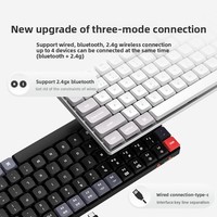 Clavier mécanique K3Max Tri-mode à profil bas, interrupteurs Tea, 84 touches rétroéclairées pour le bureau, le travail, l'e-sport, ultra-fin et portable