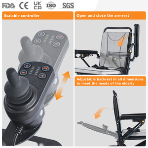 <span class=keywords><strong>Silla</strong></span> <span class=keywords><strong>de</strong></span> <span class=keywords><strong>Ruedas</strong></span> Motorizada Plegable Portátil Ultraligera, Eléctrica, con Batería Estable y <span class=keywords><strong>Motor</strong></span> Potente - Product Image 6