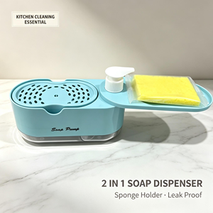 Distributeur de <span class=keywords><strong>savon</strong></span> à <span class=keywords><strong>vaisselle</strong></span> 2 en 1 pour cuisine, pompe à <span class=keywords><strong>savon</strong></span> manuelle avec support pour éponge, distributeur de <span class=keywords><strong>liquide</strong></span> <span class=keywords><strong>vaisselle</strong></span> pour évier de comptoir - Product Image 5