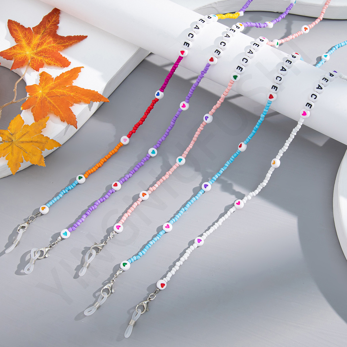 Женская цепочка для очков с бусинами и надписью «Love», 2022