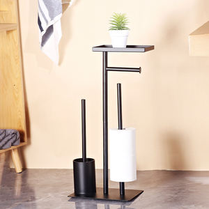 Support de <span class=keywords><strong>papier</strong></span> toilette vertical en fer forgé pour la maison, pour <span class=keywords><strong>Amazon</strong></span>, avec porte-serviettes et brosses de nettoyage, <span class=keywords><strong>rangement</strong></span> - Product Image 1