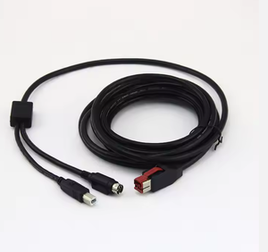 Kabel Serial Hosiden USB 3 Pin Din+ Konektor Daya EPOS POS Printer Struk Pengisian Cepat 24V 3A Arus Kabel Jalinan PVC Molded - Product Image 3